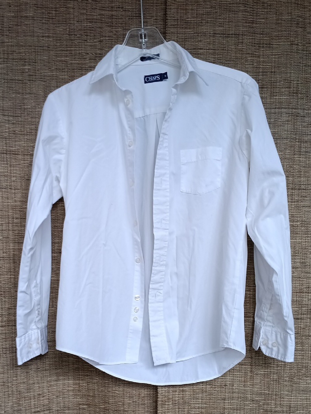 Chaps White Long-Sleeve Button-Up Dress Shirt